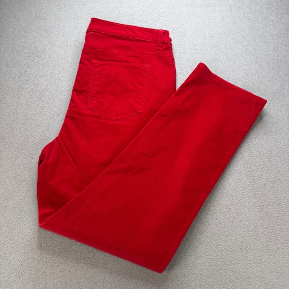 Talbots Corduroy Straight Leg Pant Womens 16 Red Cotton Blend High Waist NWT